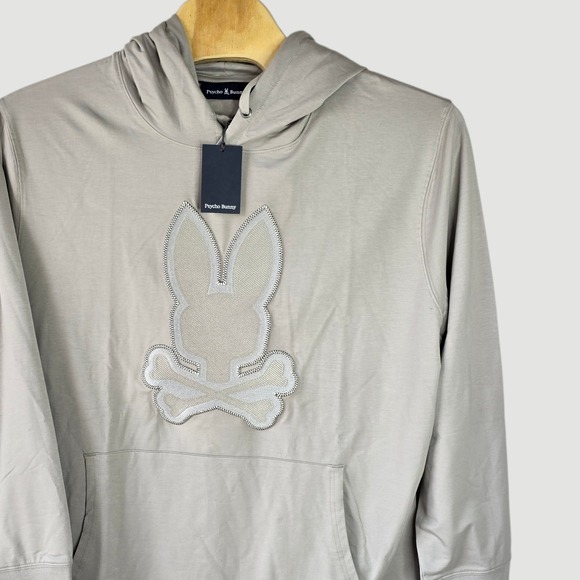 Psycho Bunny Other - Psycho Bunny Big Tall Walter Micro French Terry Hoodie Oyster 2XL